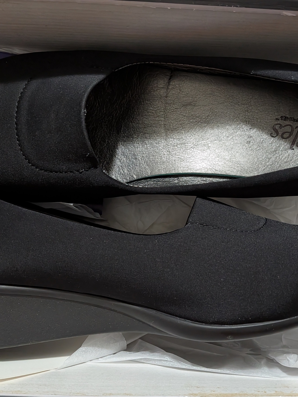 Catherines Black Slip-On Women's Flats